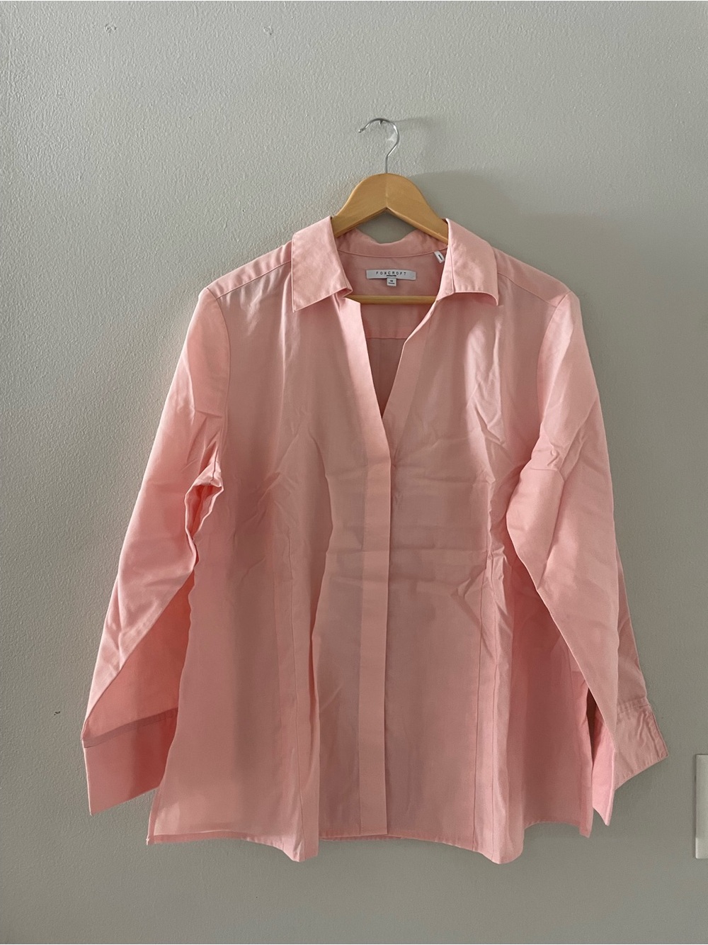 Foxcroft Light Pink Long Sleeve Button Down Shirt